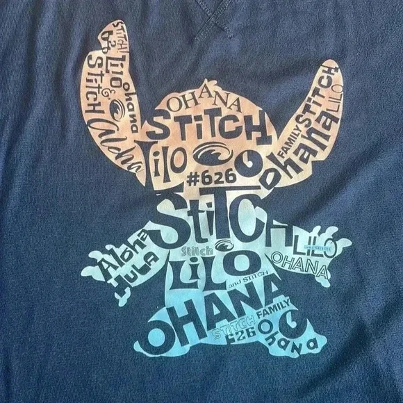 4/$25 Disney Lilo & Stitch Sleep Shirt Navy Sz XL - Picture 2 of 6